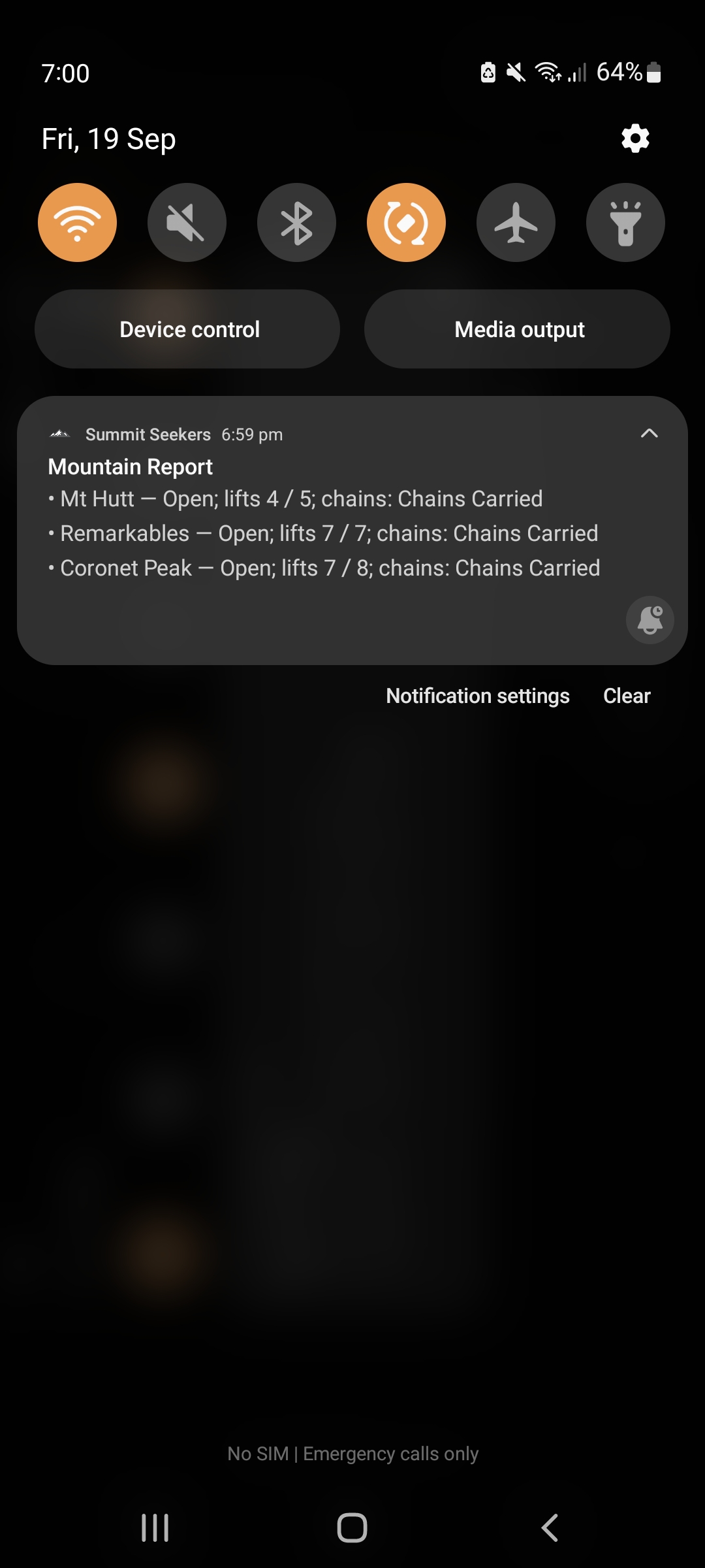 SummitSeekers – Notification example